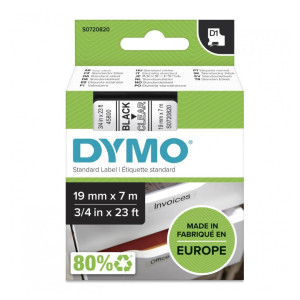 Taśma DYMO D1-45800 19 mm x 7 m / przezroczysta / czarny nadruk / do drukarek DYMO D1 