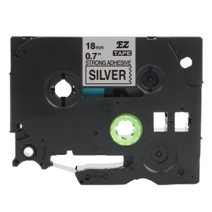 Taśma Specmark TZe-S941 18 mm x 8 m / srebrna / czarny nadruk / mocny klej / do drukarek Brother P-touch