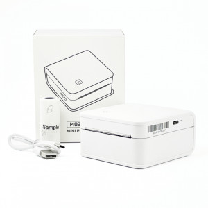 Mini drukarka etykiet Phomemo M02 Pro biała 300 dpi / do 53 mm / PC / Smartfon / BT 