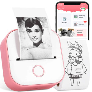 Mini drukarka etykiet Phomemo T02 różowa 203 dpi / do 50 mm / Smartfon / BT 