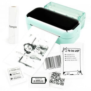 Mini drukarka etykiet Phomemo M03 zielona 203 dpi / do 80 mm / PC / Smartfon / BT 