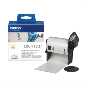 Etykiety Brother DK-11207 fi 58 mm 100 szt. / papierowe / okrągłe / do płyt CD/DVD / do drukarek Brother QL 
