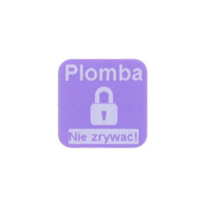 Etykieta plomba void Specmark 16 x 16 mm 250 szt. / fioletowa / biały nadruk / gilza fi40 