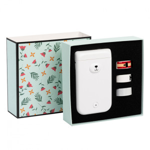 Mini drukarka etykiet Phomemo D30S biała 203 dpi / do 15 mm / Smartfon / BT / Giftbox z 3 szt. rolek etykiet w zestawie 