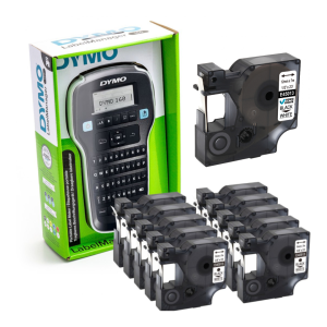 Drukarka etykiet DYMO LabelManager 160 180 dpi / do 12 mm / z 10 szt. taśm D1 w zestawie 
