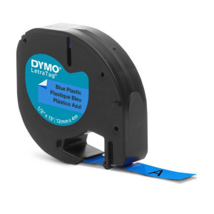 Taśma DYMO LetraTag S0721650 12 mm x 4 m / niebieska / czarny nadruk / do drukarek DYMO LT 