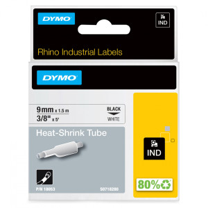 Rurka termokurczliwa DYMO Rhino 18053 9 mm x 1,5 m ø1,7 - 3,7 mm / do drukarek DYMO D1 
