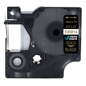 Taśma Specmark D1-45814 19 mm x 7 m / czarna / złoty nadruk / do drukarek DYMO D1