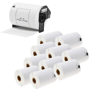 Etykiety termiczne Specmark DK-11241 102 x 152 mm 200 szt. / papierowe / kurierskie / z uchwytem / do drukarek Brother QL / zestaw 11 szt. 