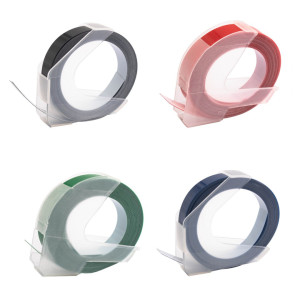 Taśmy Specmark 9 mm x 3 m / MIX kolorów / do wytłaczarki DYMO Omega / zestaw 4 szt. 