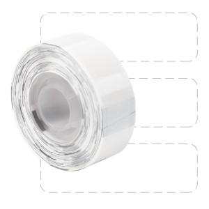 Etykiety Phomemo DCP1430-210TT 14 x 30 mm 210 szt. / papierowe / przezroczyste / czarny nadruk / jubilerskie / mocny klej / do drukarki D30S 