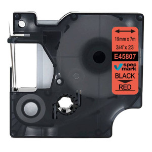 Taśma Specmark D1-45807 19 mm x 7 m / czerwona / czarny nadruk / do drukarek DYMO D1