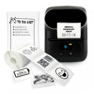 Mini drukarka etykiet Phomemo M110 czarna 203 dpi / do 50 mm / PC / Mac / Smartfon / BT / USB 