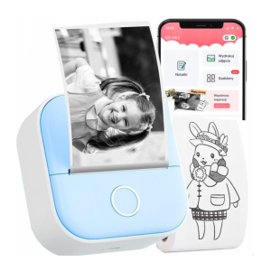 Mini drukarka etykiet Phomemo T02 niebieska 203 dpi / do 50 mm / Smartfon / BT 