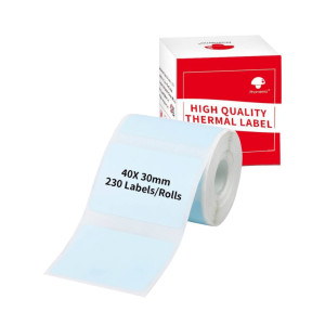 Etykiety Phomemo WP4030-230BU 40 x 30 mm 230 szt. / niebieskie / czarny nadruk / do drukarek serii M 