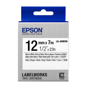 Taśma Epson LK-4WBVN 12 mm x 7 m / winylowa / do drukarek Epson LabelWorks 