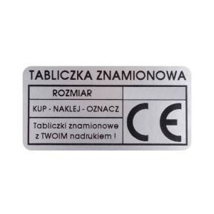 Tabliczka znamionowa srebrna poliestrowa 40 x 20 mm 250 szt. 