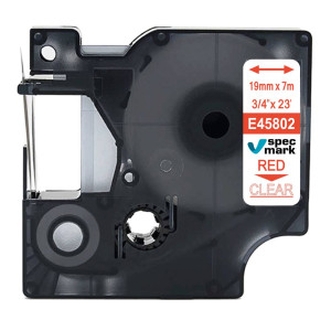 Taśma Specmark D1-45802 19 mm x 7 m / przezroczysta / czerwony nadruk / do drukarek DYMO D1