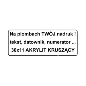 Etykieta plomba krusząca Specmark 30 x 11 mm 250 szt. / akrylit / gilza fi40 