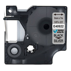 Taśma Specmark D1-40922 9 mm x 7 m / srebrna / czarny nadruk / do drukarek DYMO D1