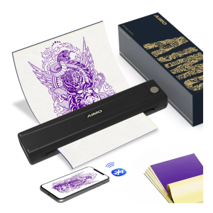 Przenośna drukarka A4 AIMO M08E-WS Tattoo Printer 203 dpi / do 210 mm / PC / Mac / Smartfon / BT / USB 