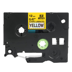 Taśma Specmark TZe-631L1 12 mm x 8 m / żółta w kratkę / czarny nadruk / do drukarek Brother P-touch