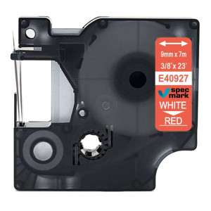 Taśma Specmark D1-40927 9 mm x 7 m / czerwona / biały nadruk / do drukarek DYMO D1