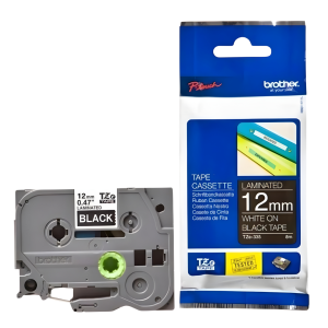 Taśma Brother TZe-335 12 mm x 8 m / czarna / biały nadruk / do drukarek Brother P-touch