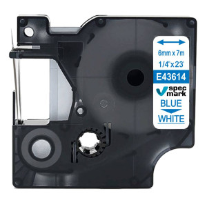 Taśma Specmark D1-43614 6 mm x 7 m / biała / niebieski nadruk / do drukarek DYMO D1