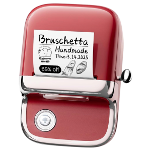 Mini drukarka etykiet Phomemo M150 czerwona / 203 dpi / do 50 mm / PC / Mac / Smartfon / BT / USB 