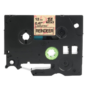Taśma Specmark TZe-MPCC31 12 mm x 8 m / renifer / czarny nadruk / ozdobna / do drukarek Brother P-touch