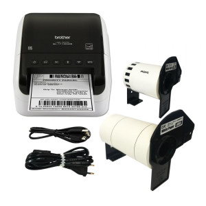Drukarka etykiet Brother QL-1110NWBc 300 dpi / do 103,6 mm / PC / Mac / BT / USB / Wi-Fi / Ethernet / MFI / AirPrint 