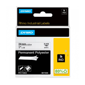 Taśma poliestrowa DYMO Rhino 1734523 24 mm x 5,5 m / mocny klej / do drukarek DYMO D1 