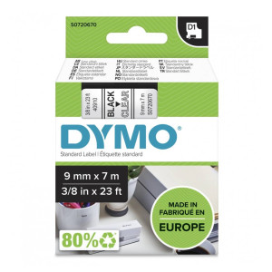 Taśma DYMO D1-40910 9 mm x 7 m / przezroczysta / czarny nadruk / do drukarek DYMO D1 