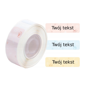 Etykiety Phomemo DP1450-130A4 14 x 50 mm 130 szt. / papierowe / wzór w chomiki / czarny nadruk / do drukarki D30 