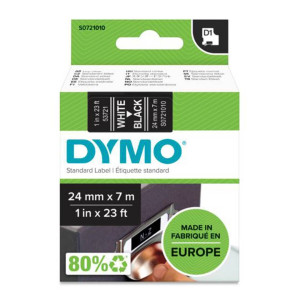 Taśma DYMO D1-53721 24 mm x 7 m / czarna / biały nadruk / do drukarek DYMO D1 