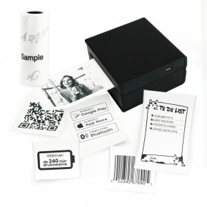 Mini drukarka etykiet Phomemo M02 czarna 203 dpi / do 50 mm / PC / Smartfon / BT 