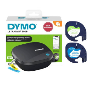 Drukarka etykiet DYMO LetraTag 200B 200 dpi / do 12 mm / PC / Mac / Smartfon / BT / z 2 szt. taśm LW w zestawie 