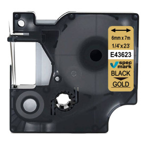 Taśma Specmark D1-43623 6 mm x 7 m / złota / czarny nadruk / do drukarek DYMO D1