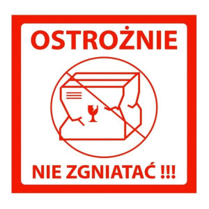 Etykiety termotransferowe Specmark 85 x 85 mm 500 szt. / ostrzegawcze / NIE ZGNIATAĆ / gilza fi40 