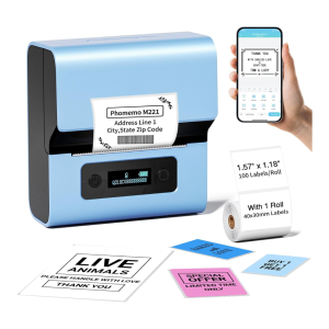 Drukarka etykiet Phomemo M221 niebieska 203 dpi / do 80 mm / PC / Mac / Smartfon / BT / USB 