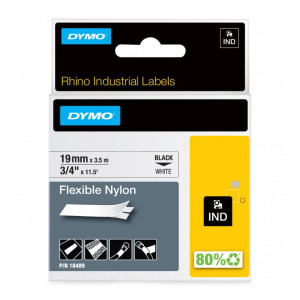 Taśma nylonowa DYMO Rhino 18489 19 mm x 3,5 m / do drukarek DYMO D1 