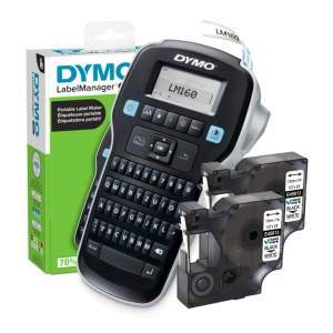 Drukarka etykiet DYMO LabelManager 160 180 dpi / do 12mm / z 2 szt. taśm D1 w zestawie 