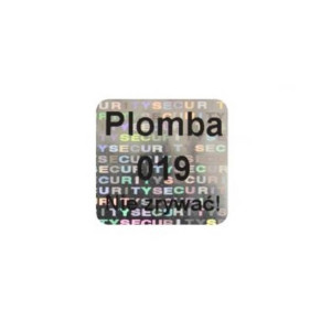 Etykieta plomba hologram Specmark 20 x 20 mm 250 szt. / security void / mocny klej / wielokolorowa / czarny nadruk / gilza fi40 