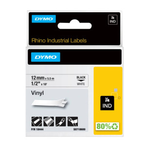 Taśma winylowa DYMO Rhino 18444 12 mm x 5,5 m / do drukarek DYMO D1 