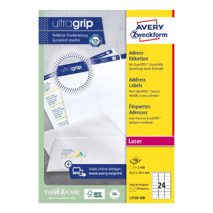 Etykiety adresowe białe Avery Zweckform A4 100ark./op. 63,5 x 33,9 mm 
