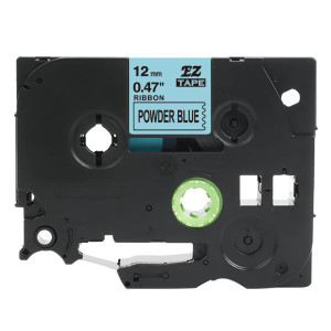 Taśma Specmark TZe-RP531 12 mm x 4 m / wstązka pudrowo niebieska / czarny nadruk / ozdobna / do drukarek Brother P-touch