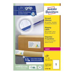 Białe etykiety wysyłkowe Avery Zweckform A4 100ark./op. 199,6 x 289,1 mm 