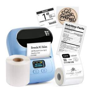 Mini drukarka etykiet Phomemo M110 niebieska 203 dpi / do 50 mm / PC / Mac / Smartfon / BT / USB 