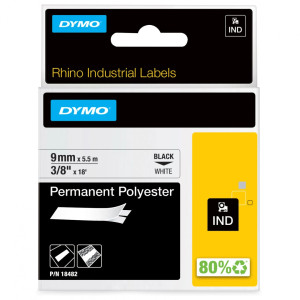 Taśma poliestrowa DYMO Rhino 18482 9 mm x 5,5 m / do drukarek DYMO D1 